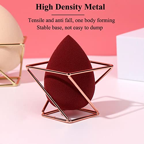 AKOAK 2 Pcs Makeup Sponge Holder, Makeup Blender Storage, Rose gold