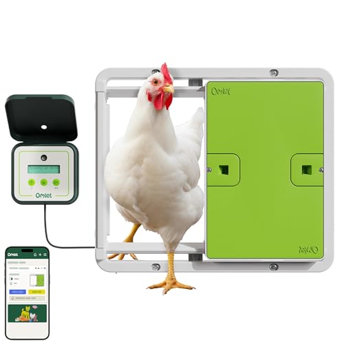 Omlet Smart Automatic Chicken Coop Door Opener | WiFi & App Control | Light Sensor or Timer | Built-In Safety Sensors | Weatherproof | Battery or Plug-In Power | Alexa & Google Home Compatible | Green - color: Smart Green