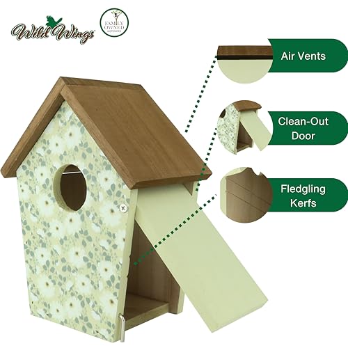 Wild Wings Decorative Bluebird House Olive Blossoms, Green - style: Olive Blossoms