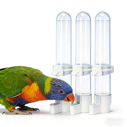 Automatic Bird Water Dispenser Cage Hanging Water Feeder with Anti-Spill Design for Parakeet Canary Small Parrot Lovebirds (3PCS 120ml Water Dispenser) - color: 3PCS 120ml Water Dispenser