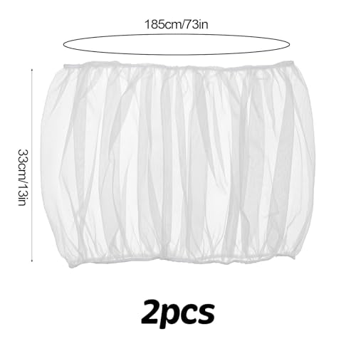 2Pcs Bird Cage Seed Catcher, Adjustable Bird Cage Skirt Cover, White Stretchy Birds Cages Netting for Round Square Parrot Parakeet Macaw African Cages - color: White