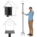 Bird Feeder Pole for Outdoors - 82in Tall Adjustable Heavy Duty Bird House Feeding Station with 5-Prong Anchor for Outside Garden Wild Bluebirds Watching - style: 82in