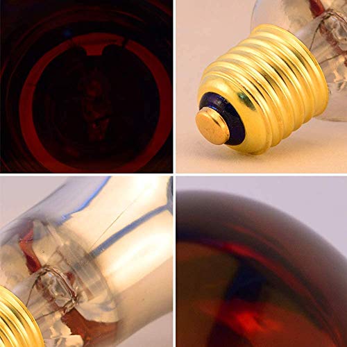 Heat Lamp Bulb R115 125 Watt 2 Pack Infrared Glass Lamp Bulb for Food Service, Brooder Bulb, Chicks, Pet, Bathroom, Light Therapy, Reptiles and Amphibian Use E26 Base - style: R115/125W