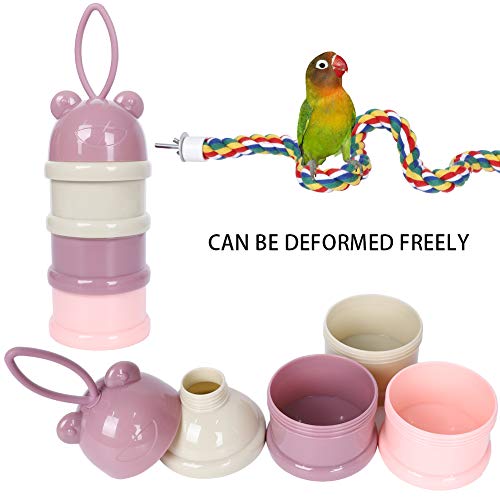 Pink Bird Backpack Carrier with Portable Bird Feeder Cups, Pet Bubble Carrier for Pet Birds, Airline-Approved, Ventilate Transparent Space Capsule Carrier Backpack for Travel, Hiking and Outdoor Use