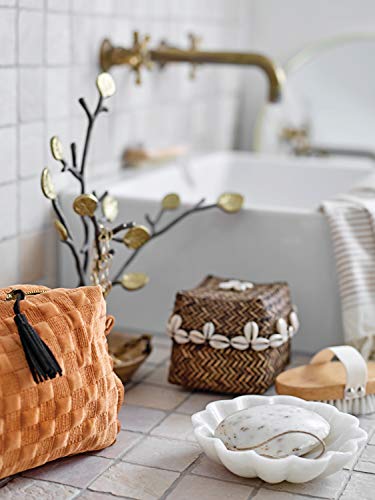Creative Co-Op Beech Wood Bath Brush with Elastic Band & Metal Rivets