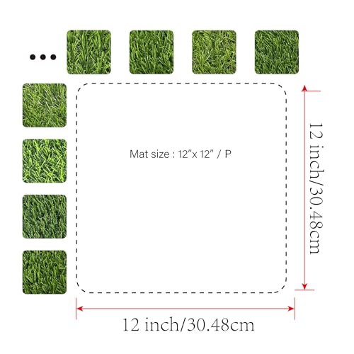 KuGuo Chicken Nesting Box Pads, 6 Pack, 12 x 12 in, Grass Style Mixed | Soft, washable synthetic turf cushions eggs, drains quickly and helps keep nesting boxes cleaner for hens and small pets