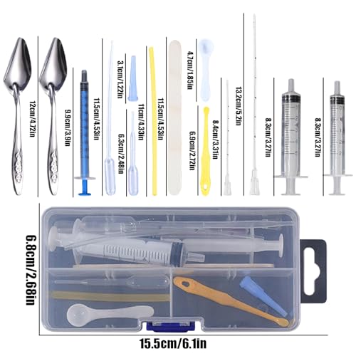 Baby Bird Feeding Syringe Kit,14pcs Newborn Pet Hand Feeder Syringe Set, Parrot Feeding Tubes Set for Small Baby Birds Pet Kittens (E) - color: E