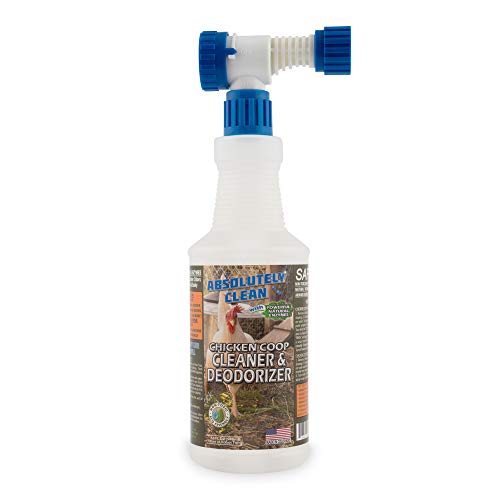 Absolutely Clean Chicken Coop Cleaner and Deodorizer, Veterinarian Approved, Powerful, Natural Enzyme Cleaner Safely Eliminate Tough Messes and Odors, Made in Colorado - style: 32 Fl Oz w/ Garden Sprayer