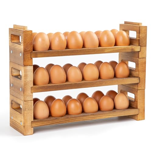 3-Tier Egg Holder Countertop, Egg Storage for Countertop Organizer | Holds 36 Eggs, Egg Storage Organizer, Fits Duck Eggs, Fits Turkey Eggs, Fits Chicken Eggs