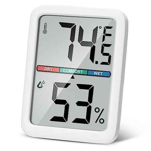 Digital Thermometer Hygrometer, Large LCD Screen Room Thermometer Temperature, Wall Thermometer Humidity Indoor with High Accuracy, Suitable for Greenhouse, Home and Office Measuring Devices