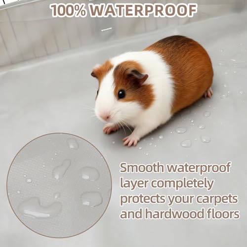 Guinea Pig Cage Liner, 36"x24" Waterproof Bottom Tarp | Fits Midwest & DIY Enclosures, Washable 600D Oxford Fabric, 4" Raised Sides, Base for Rabbits, Small Animals - size: C&C 2x3(24x36 inches)
