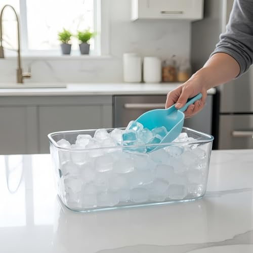 3 Pack Nesting Ice Scoop Set,Thickened PP Utility Ice Scoop For Freezer, Multi-Purpose Small Food Scoop with Hanging Hole for Kitchen Bar Baking Pantry Pet Food, Dishwasher Safe
