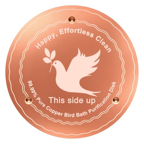 Yeomi Bird Bath Copper Disk, 99.9% Pure Copper with Triple-Point Support, 4 Inch 0.6mm Thick Copper Plate for Bird Bath, Outside, Chemical-Free Natural Water Cleaner, All-Season Use - color: 1Pack