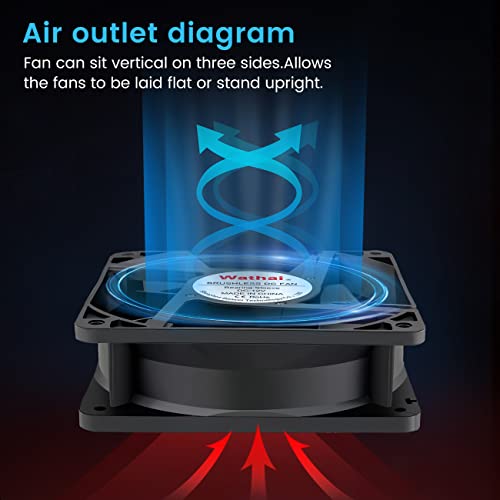 Wathai 120mm x 38mm Brushless Cooling Case Fan 12V 2pin DC High Airflow | 3000CFM High airflow brushless dc fan functions as a high-velocity electronics ventilation cooler - style: 12V 2Pin Sleeve