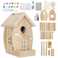 DIY Birdhouse Kit for Adults - Wooden Craft House to Build and Paint, Complete Set with Brushes, Non-Toxic Paint, Sandpaper & Glue, Creative Garden Yard Patio Decor Gift Idea