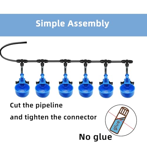 Automatic Chicken Waterer, 6 Cups Float Controlled No-Spill Dispenser | Quick-Connect Poultry Water Dispenser., Reliable Poultry Watering Solution for Backyard Farm