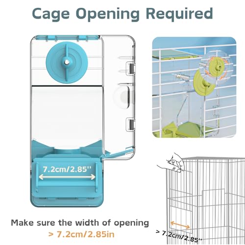 Automatic Bird Feeder, No Mess Bird Cage Feeder with Perch Multi-Functional Holder for Fruits Vegetables for Parakeet Canary Cockatiel Finch (Blue) - color: Blue