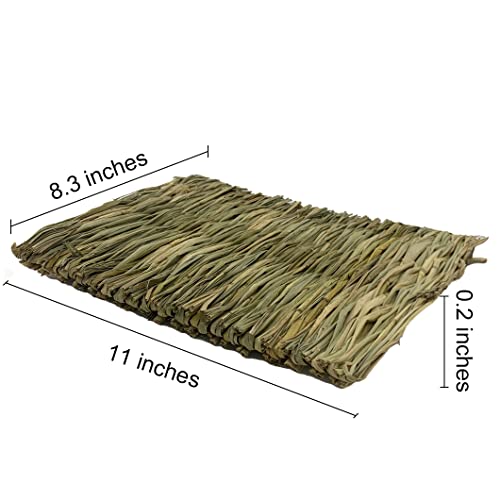 Rabbit Grass Mats,Bunny Grass Mat,Woven Straw Mat Bed Rabbits Hay Mat Sleeping Bunny Natural Handcrafted Woven Bed Nesting and Toys for Guinea Pig Hamster Chinchilla Squirrel(6 PCS)