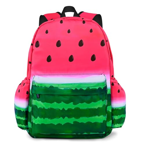 Watermelon Kids Backpack School Backpack Teens Bookbag for Girls Boys Hiking Camping Travel Sports - color: Watermelon