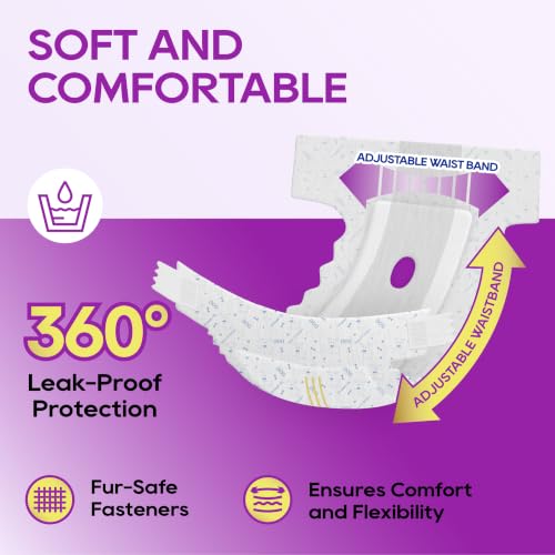 HONEY CARE All-Absorb Disposable Female Dog Diapers Extra Small Size, Improved, 50 Count, Super Absorbent, Breathable, Wetness Indicator (Pack of 1, 50 Count Total) - size: X-SMALL(Pack of 1)
