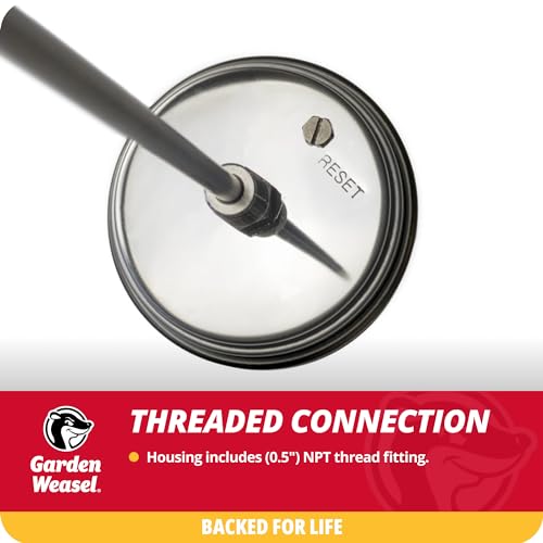 Garden Weasel Analog Soil & Composting Dial Thermometer - 36-Inch Probe | Measures 0 to 220 Degrees Fahrenheit | Soil Temperature, Worm Compost | 98001-A