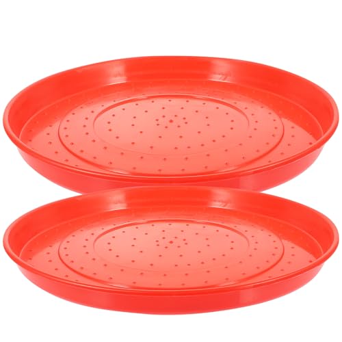 2 Pcs Poultry Feeding Tray and Water Feeder Plate Plastic Chick Feeder Pads for Chicken Coop Farm Use 310Mm Diameter Round Non-Toxic Plastic