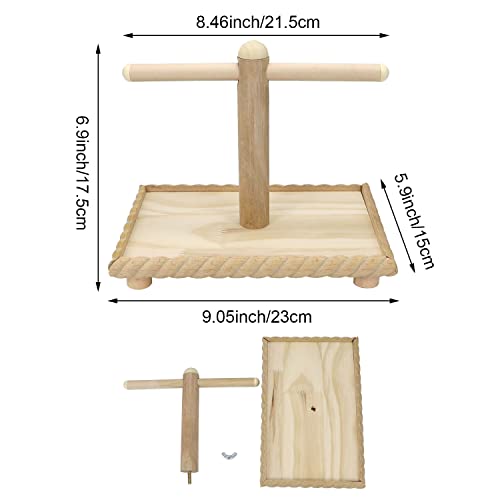 Litewoo Parrot Perches Stand Bird Training Toy Natural Wood Paw Grinding Chew Platform Toy Play Gym for Parakeet Electus Cockatoo Conure Cage Accessories Exercise Toy