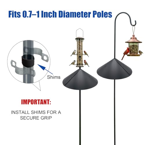 Forever song Squirrel Baffle for Bird feeders Pole, Squirrel Proof Cone. | 16.5-inch pole mount squirrel deterrent and guard for outdoor shepherd hooks, premium bird feeder accessories and shields - size: 16.5''