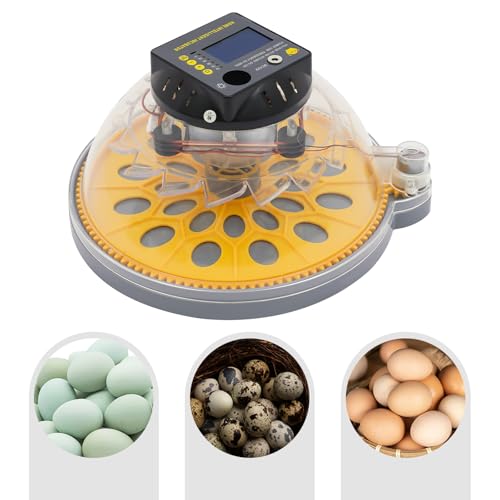 12 Egg Incubator Egg Candler Automatic Egg Turner 360 Degree View with Automatic Egg Turning and Humidity Control for Hatching Chickens Goose Pigeon Quail Duck