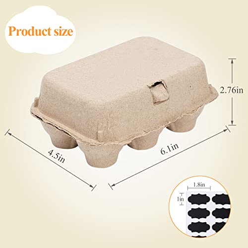Paper Egg Cartons for Chicken Eggs, 36 Pieces Pulp Fiber Half Dozen Egg Cartons Bulk 6 Count Egg Storage Containers Holder for Family Farm Market Fridge Storing Chicken Eggs - size: 2x3 Style - 36Pack