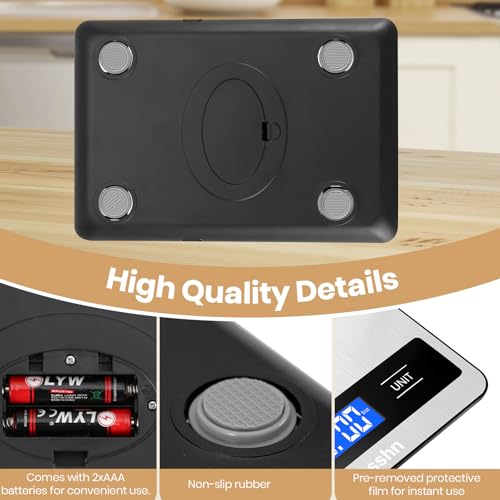 Food Scale, 11lb Kitchen Scale with 0.05oz/1g Precision, 6 Units Tare Function & LCD Display, Stainless Steel Digital Scale for Baking, Cooking, Meal Prep - Kitchen Gadgets & Gifts, Home Essentials