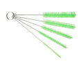 10" Extra Long Tube Brush Set - Large 5 Pack - Green | Flexible nylon straw brushes for bottles, cleaning straws, pipe cleaners, glass, keyboard, detailing and deep cleaning - color: Green, size: Large 5 Pack (8mm 12mm 16mm 20mm 24 mm)
