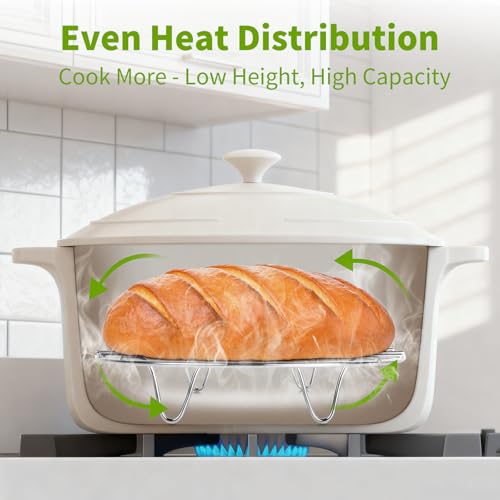 Steamer Cooling Rack Trivet Accessory Set, Include 9-holes Egg Steamer Cooking Rack with Heat Resistant Silicon Handles & Compatible for 6, 8 Quart Pressure Cooker Trivet, Instant Pot Accessories