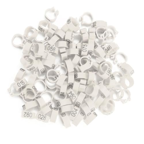 Bird Identification Leg Rings, Adjustable Chicken Leg Rings, Color Coded Legs Bands for Most Adult Pigeons Weighing Around 400 Grams(White) - color: White