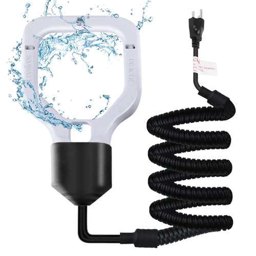 500W Chicken Water Heater, 50Gal Chicken Water De-Icer, Cast Aluminum Submersible De-Icer with Thermostat Control for Livestock Tank