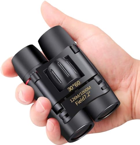 Small Compact Binoculars for Adults Kids, 30x60 Mini Binocular for Traveling Sightseeing Birds Watching, Night Vision Binoculars for Concert Theater Opera,Lightweight Pocket Folding