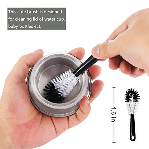 ALINK 8-Pack Bottle Cleaning Brush Set - Long Handle Black Bottle Cleaner for Washing Narrow Wine/Beer Bottles/Thermos/Flask Tumbler/Sport Well/Kettle/Lid Brush, Straw Brush - color: Black
