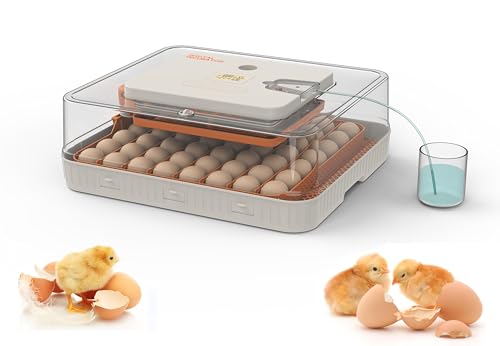 Egg Incubator for Hatching Eggs, Intelligent 56 Eggs Incubator with Temperature & Humidity Control, Automatic Egg Turning, Hatch Days & Egg Candler, Adjustable