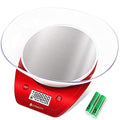 Etekcity Food Kitchen Scale with Bowl, 0.1g, Grams and Ounces | 11lb/5kg capacity with tare, removable bowl, ideal for baking, coffee, meal prep and portion control, Stainless Steel, Red - color: Chili Red