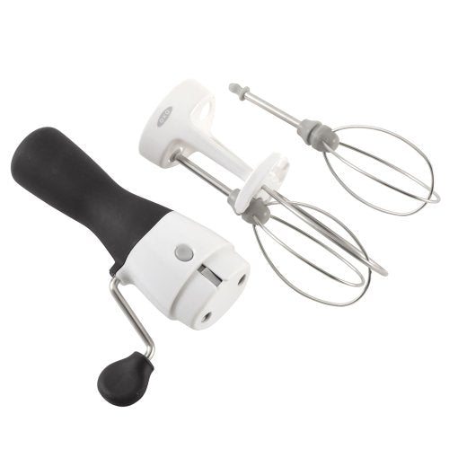 OXO Good Grips Egg Beater | Hand Operated Rotary Beater for Egg, Batter and Whisk Cream, Soft Rotary Cogs, Non-Slip Handle