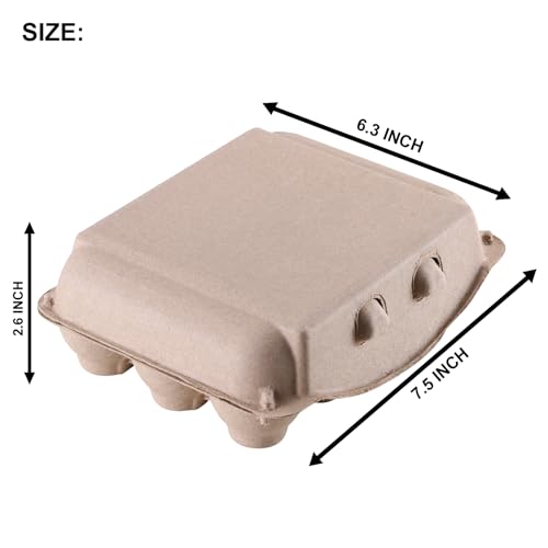 50 PCS Vintage Egg Cartons, Natural Paper Pulp Square Dozen Egg Cartons | Classical 3x4 Style Holds Up to One Twelve 12 Count Chicken Eggs, Sturdy Design Made from Recycled Cardboard Blank - size: 50 Pcs Dozen Egg Box