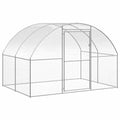 Large Metal Chicken Coop, 10x10x6.5 Ft Outdoor Galvanized Steel Poultry Cage, Spacious Walk-in Hen Run Pen for Backyard Yard, Silver Rectangular Design - color: Silver