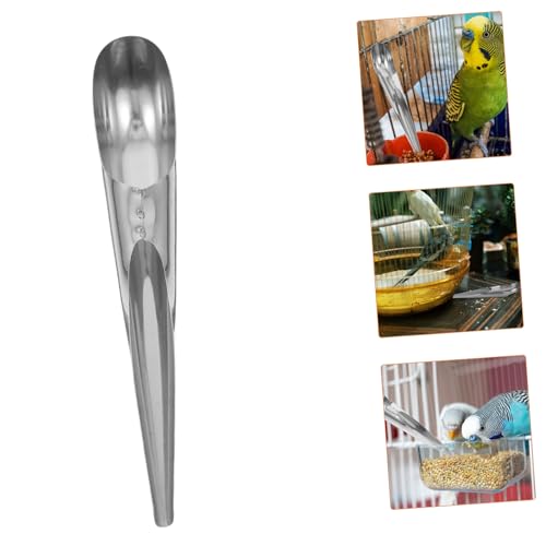 Toyvian Stainless Steel Bird Food Filler Scoop Parrot Feeding Spoon for Easy Filling of Bird Feeders User-Friendly Design