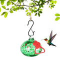 Pozfun Small Hummingbird Feeders for Outdoors Hanging,Hand-Blown Glass Hummingbird Feeder with Silicone Feeding Perch,Never Leak,Gardening Gifts for Woman Man(Green) - color: Dotted Green