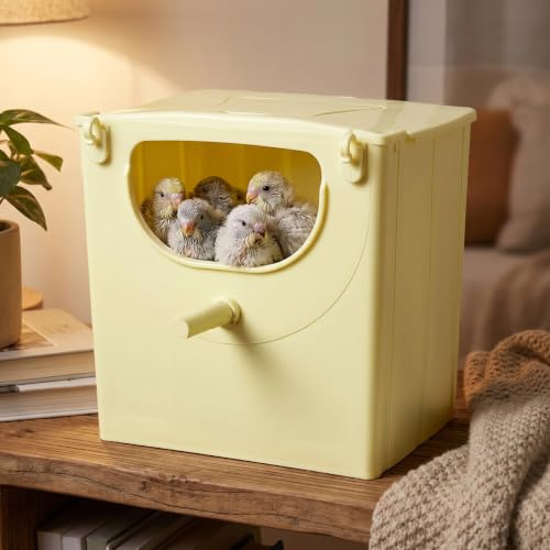 Zerodeko 4-Pack Bird Breeding Boxes Hanging Nesting Houses for Small Birds Finches Sparrows Parakeets Lovebirds with Easy Clean Design and Durable Construction 5.11X5.11X3.93 Inches