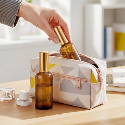 Roshtia 30 Pcs Glass Spray Bottle Clear Empty Bottles Small Refillable Reusable Perfume Bottle with Fine Mist Sprayer Pump for Face Body Travel(3.4 oz,Amber) - color: Amber, size: 3.4 oz