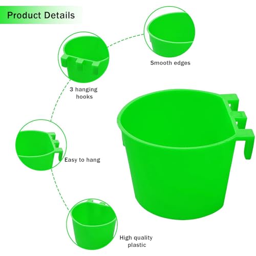 30 Pcs Chicken Coop Feeder Water Cup,8 oz Cage Cups Chicken Feeder Waterer, Cage Cups Birds Hanging Feeders, Chicken Feeder Water Bowl for Parakeet Poultry Pigeon Bunny Wire Cage(Green) - color: Green, size: 8oz