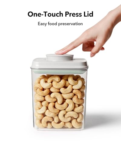 Airtight Food Containers Set with One-Touch Lid, Mixed Size Set (2.8 Qt + 4.2 Qt *2) with Scoop, Stackable Jars for Complete Kitchen Organization - color: 4.2QT*2 + 2.8QT