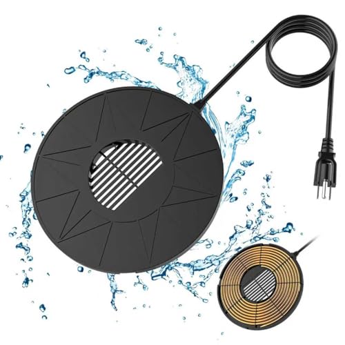 70W Bird Bath Heater for Outdoor in Winter, Heater Pond De-Icer with Thermostat,Chicken Water Heater Black