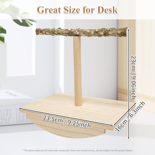 Natural Wood Bird Perch Stand, Rocking Perch for Bird Stand Swing(Large) | Intelligence Puzzle Training Wood Parrot Tumbler Toy,Playstand Birds Accessories for Parakeets,Cockatiels,Budgies,Conures - size: Large